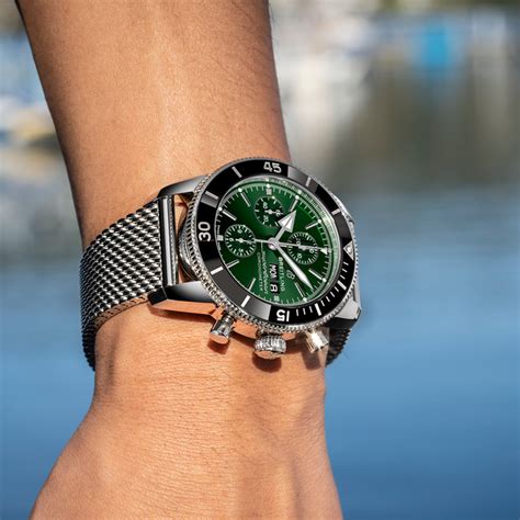 breitling superocean 44 green|breitling superocean heritage 44 blue.